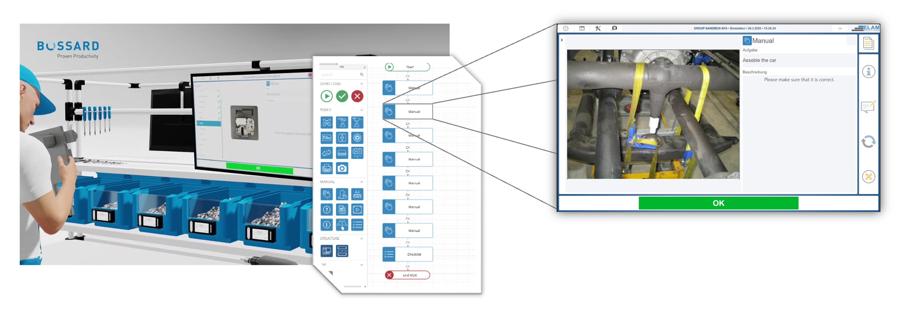 Bossard Smart Station showing assembly instructions